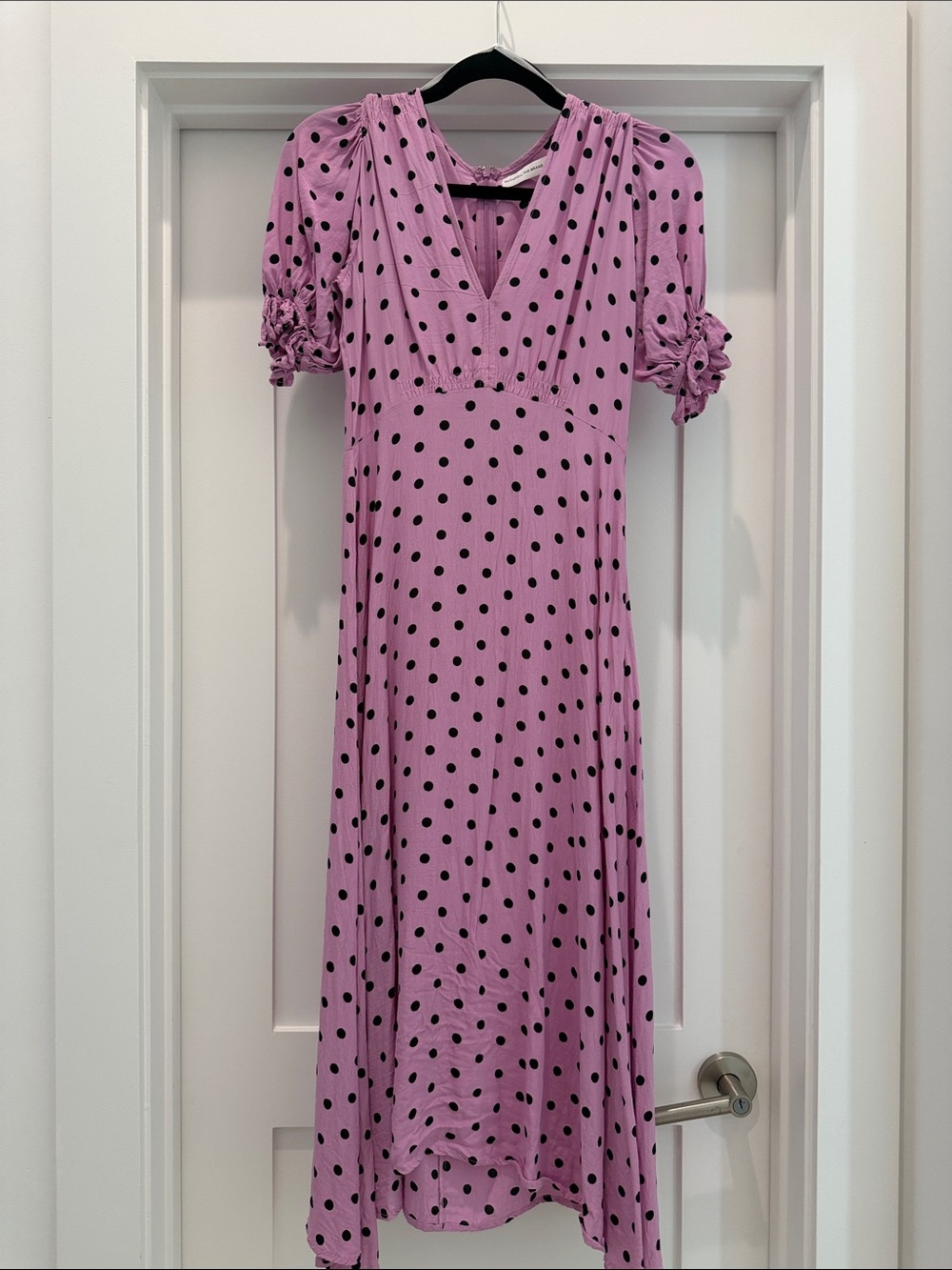 Faithfull the Brand Pink Polka Dot Midi Dress
